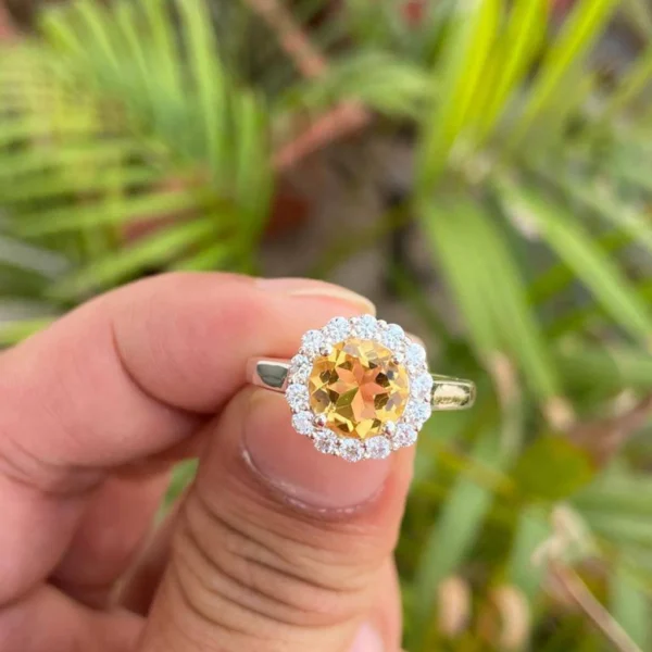 925 Silver Natural Citrine Ring