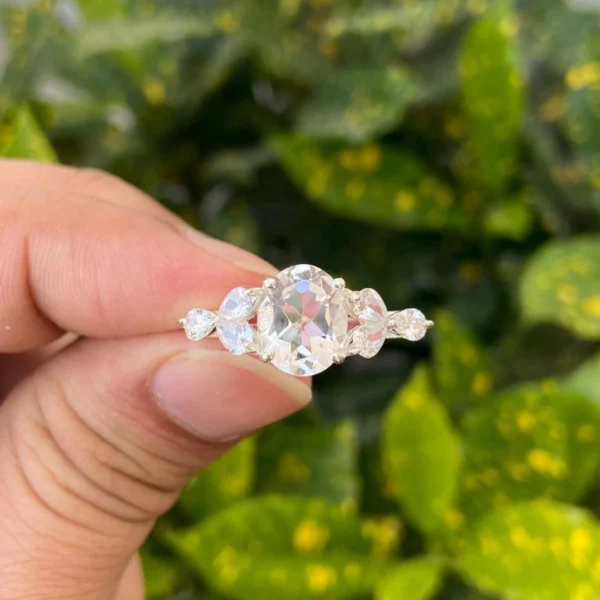 925 Silver Natural Crystal Quartz Ring