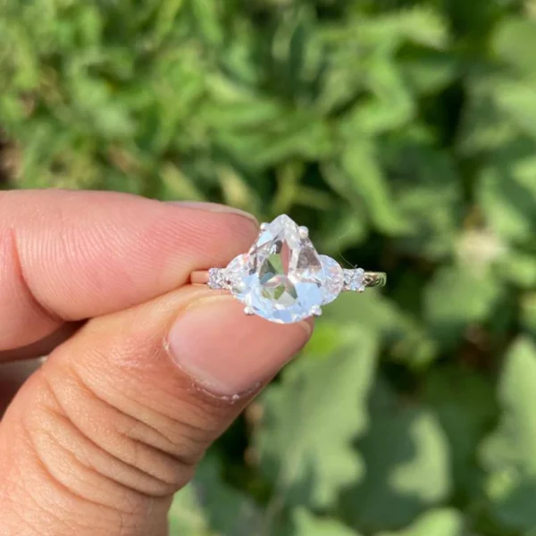 925 Silver Natural Crystal Quartz Ring
