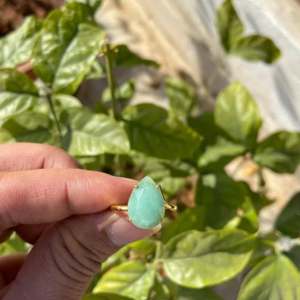 925 Silver Natural Emerald Ring
