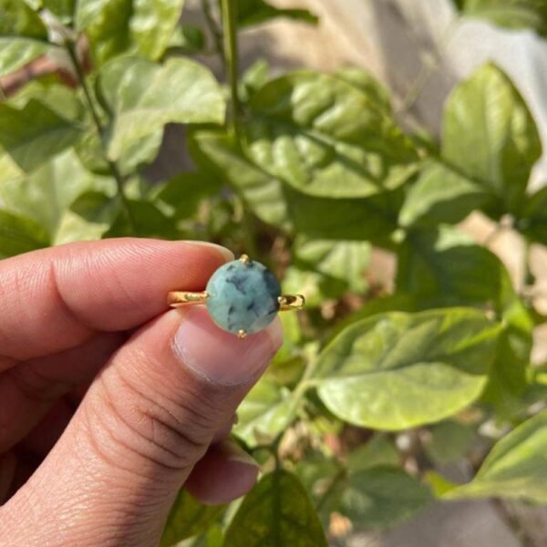 925 Silver Natural Emerald Ring