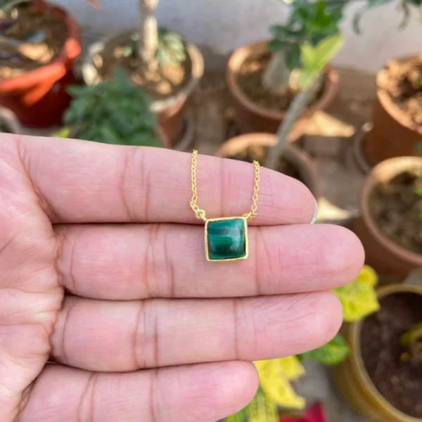 925 Silver Natural Malachite Necklace