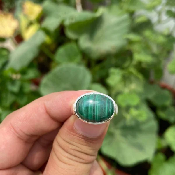 925 Silver Natural Malachite Ring