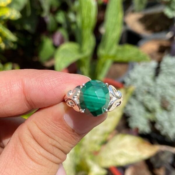 925 Silver Natural Malachite Ring