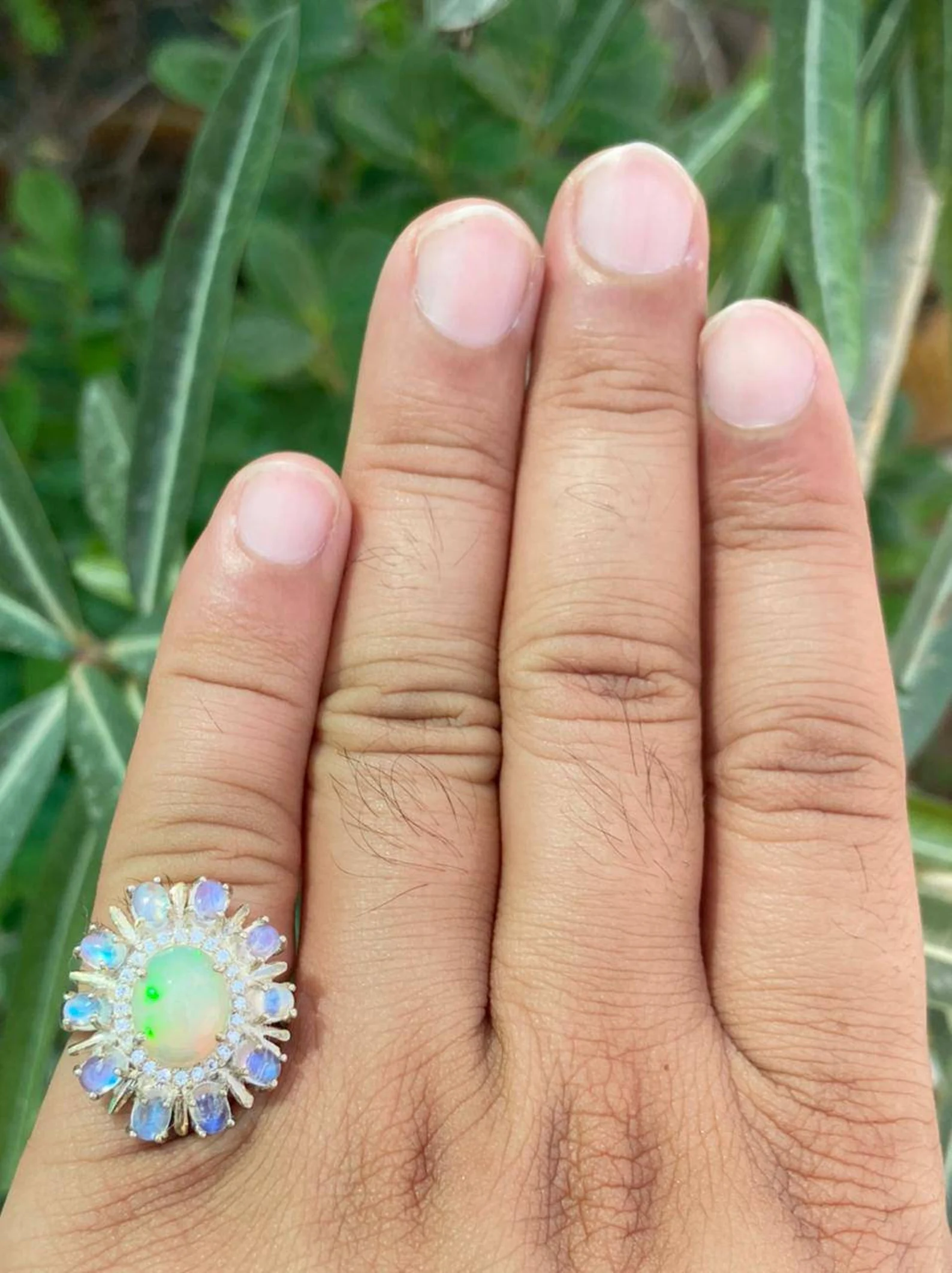 925 Silver Natural Opal Ring 4