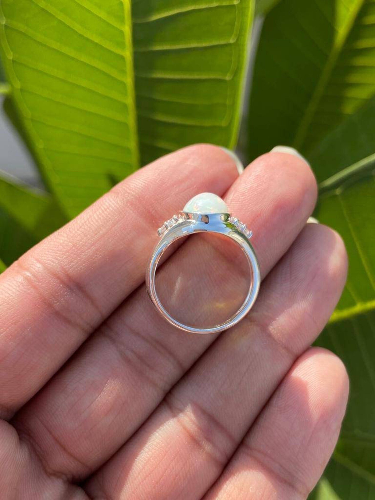 925 Silver Natural Opal Ring 5