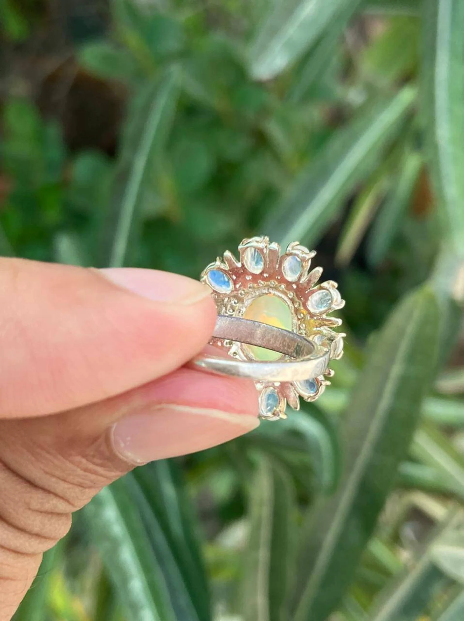 925 Silver Natural Opal Ring 5