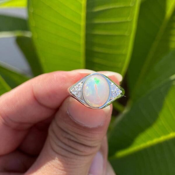 925 Silver Natural Opal Ring