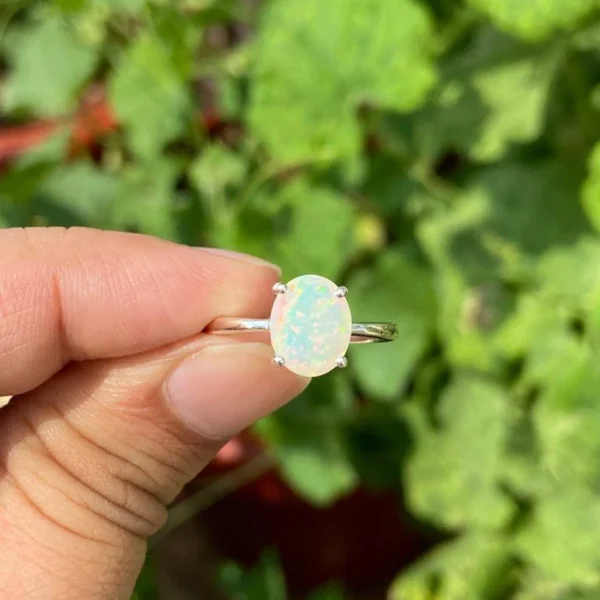 925 Silver Natural Opal Ring