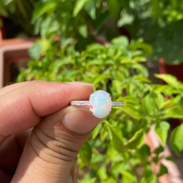 925 Silver Natural Opal Ring