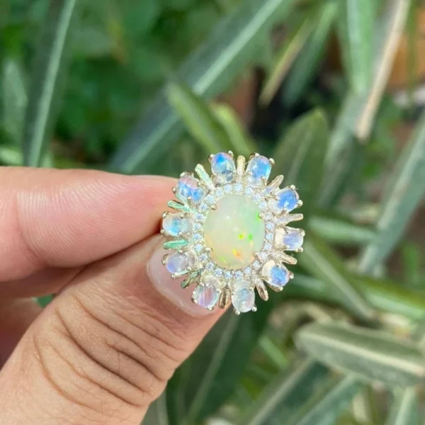 925 Silver Natural Opal Ring