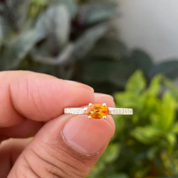 925 Silver Rose Quartz Ring