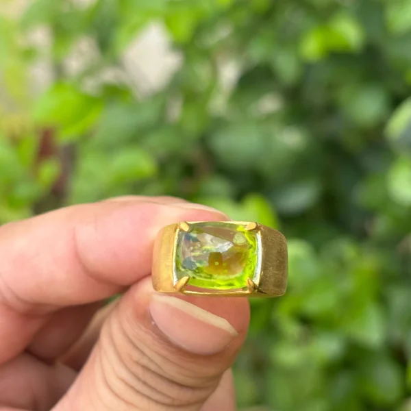 925 Silver Natural Peridot Ring