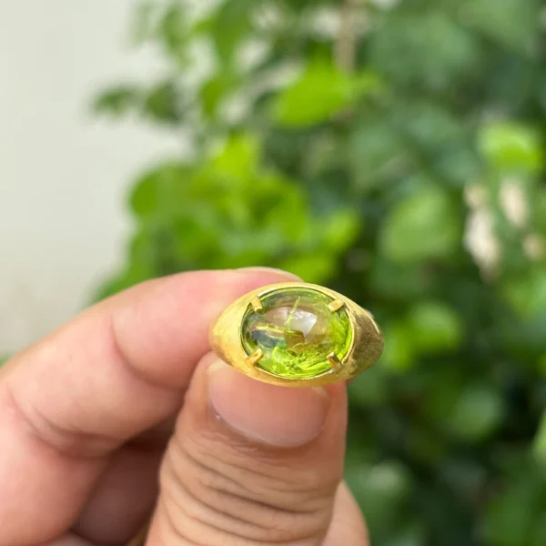 925 Silver Natural Peridot Ring