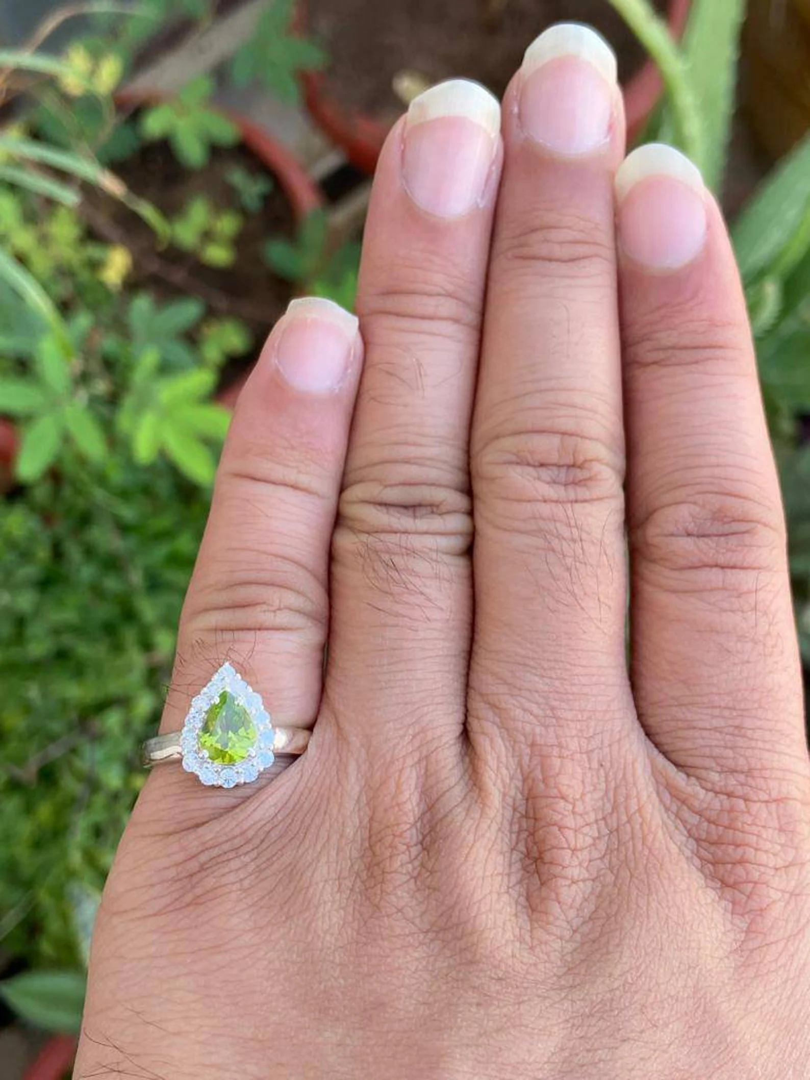 925 Silver Natural Peridot Ring 5
