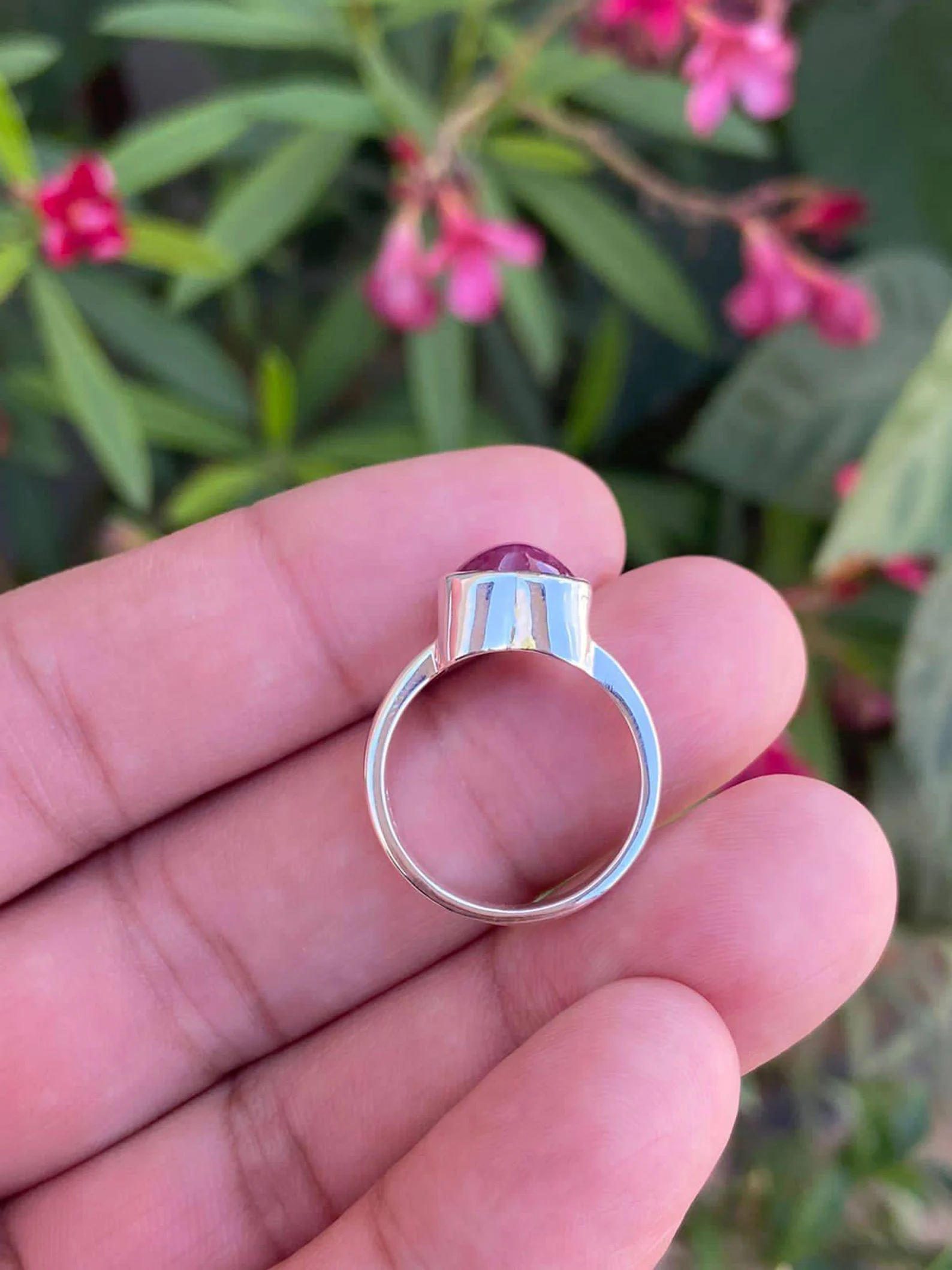 925 Silver Natural Ruby Heart Ring 6