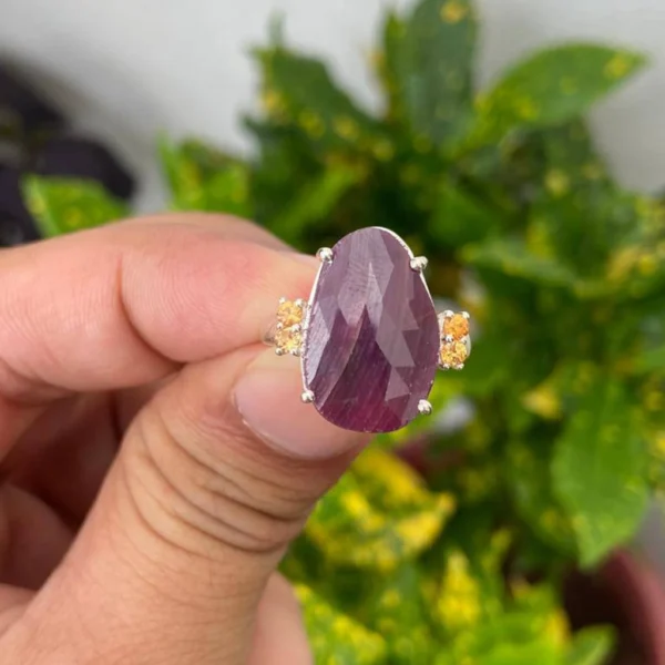 925 Silver Natural Ruby Ring