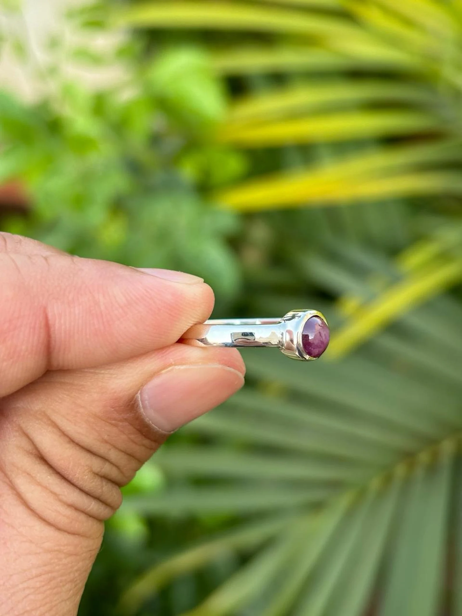 925 Silver Natural Star Ruby Ring 6