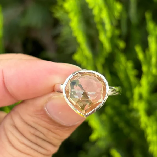 925 Silver Natural Sunstone Ring
