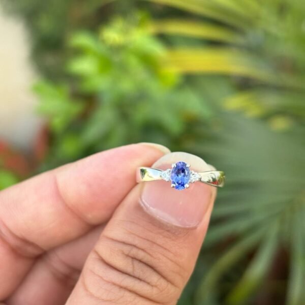 925 Silver Natural Tanzanite Ring