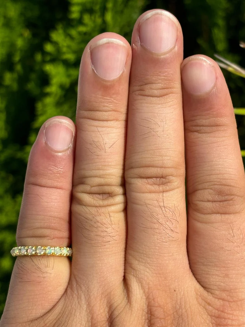 925 Silver Opal Band Ring 3