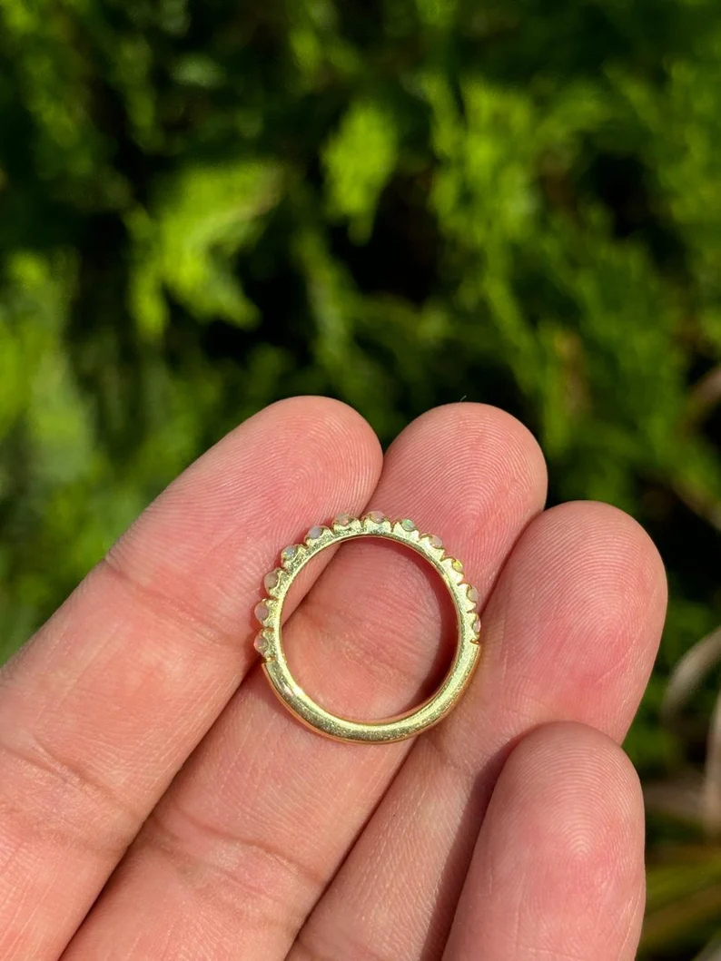 925 Silver Opal Band Ring 5