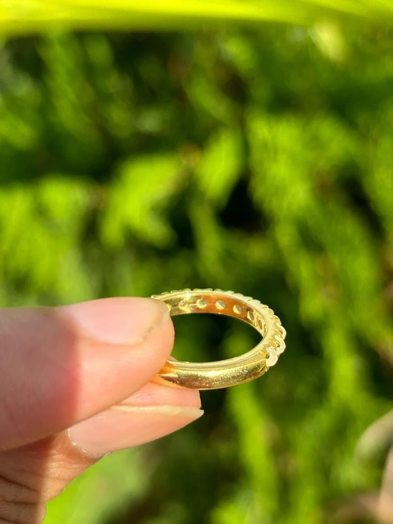 925 Silver Opal Band Ring 6