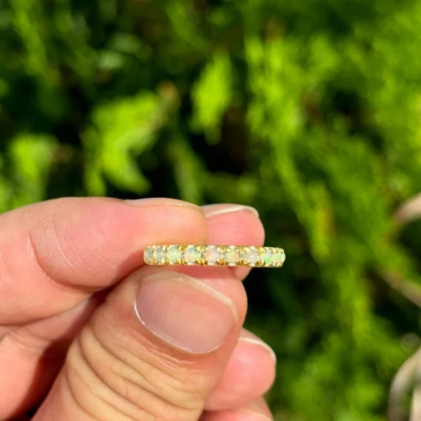 925 Silver Opal Band Ring