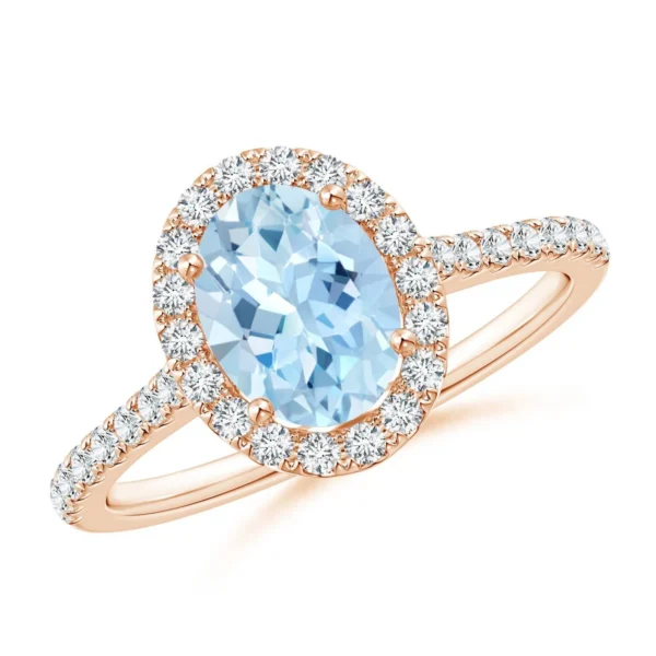 925 Silver Oval Aquamarine Ring
