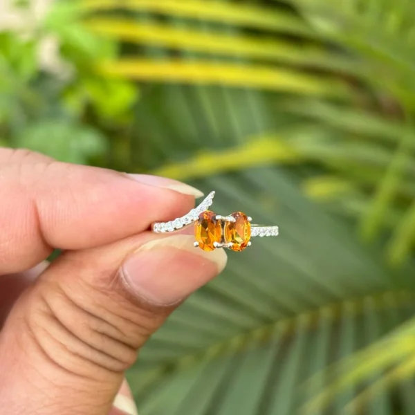 925 Silver Oval Citrine Ring