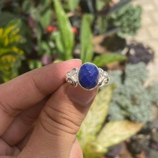 925 Silver Oval Lapis Lazuli Ring