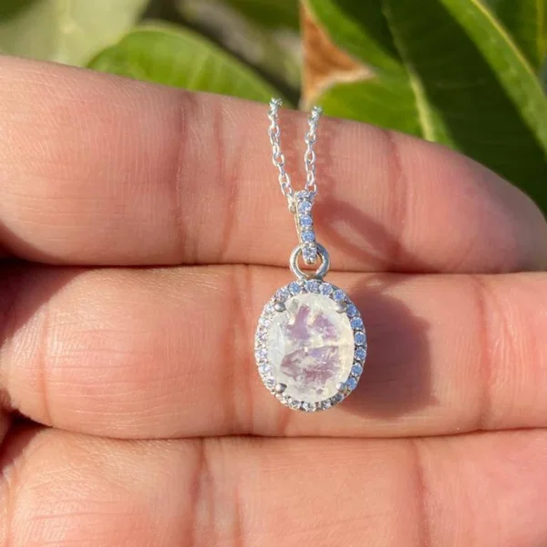 925 Silver Oval Moonstone Necklace