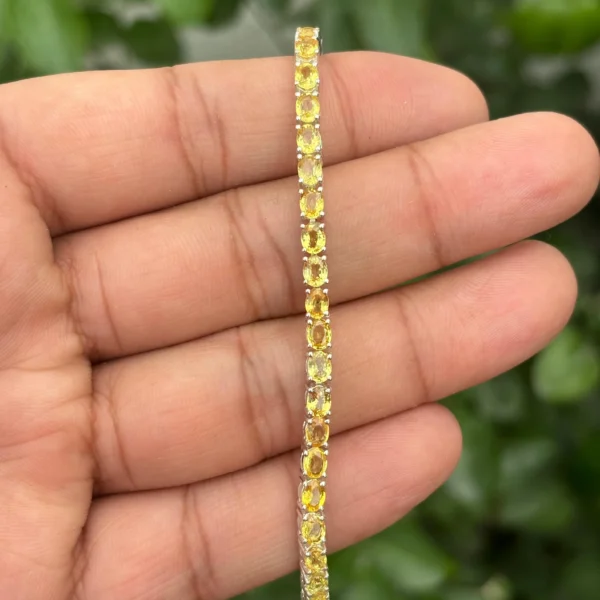 925 Silver Oval Sapphire Tennis Bracelet