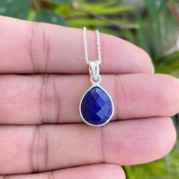 925 Silver Pear Lapis Lazuli Necklace