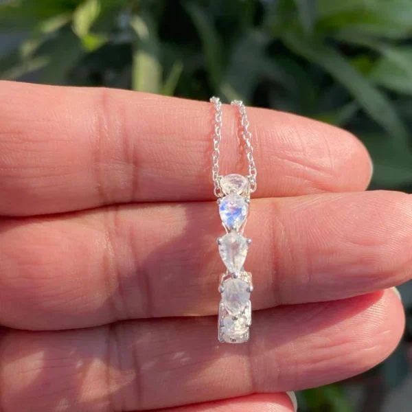 925 Silver Pear Moonstone Necklace