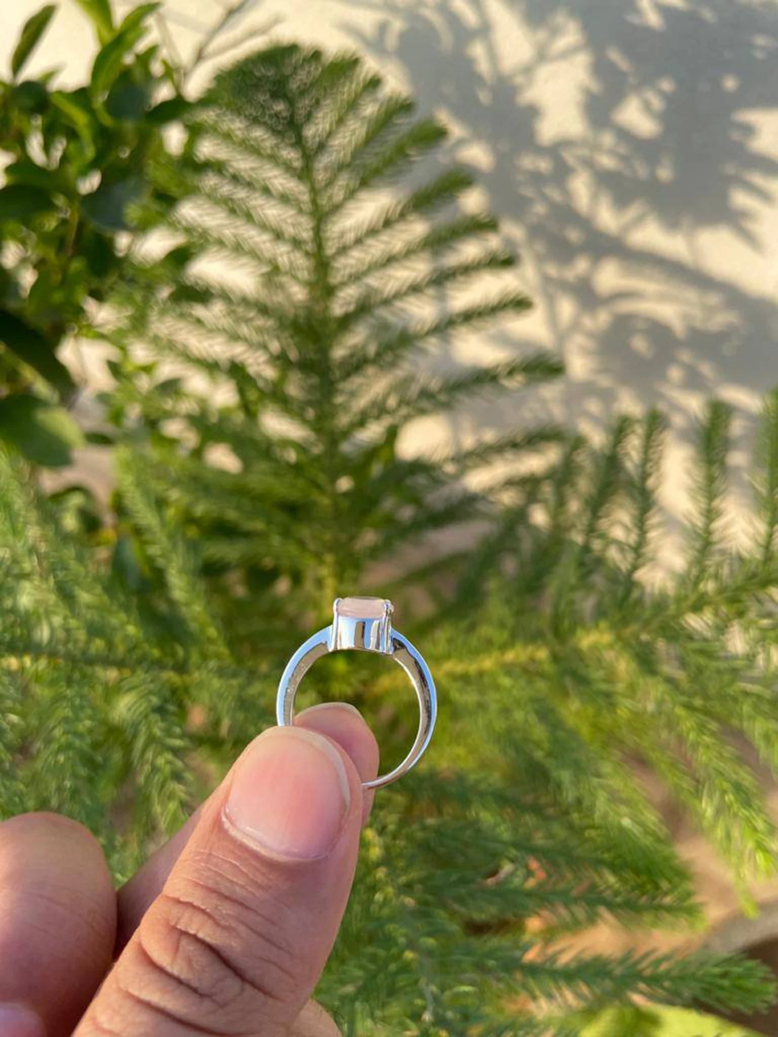 925 Silver Pear Rose Quartz Ring 5