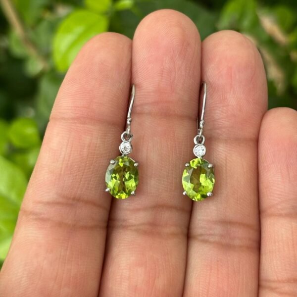 925 Silver Peridot Drop Earrings