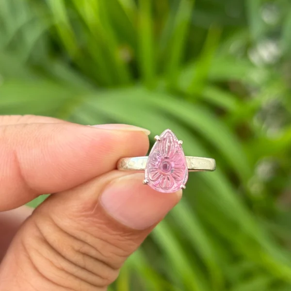 925 Silver Pink Tourmaline Ring