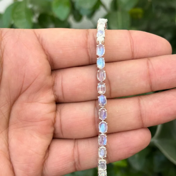 925 Silver Rainbow Moonstone Tennis Bracelet