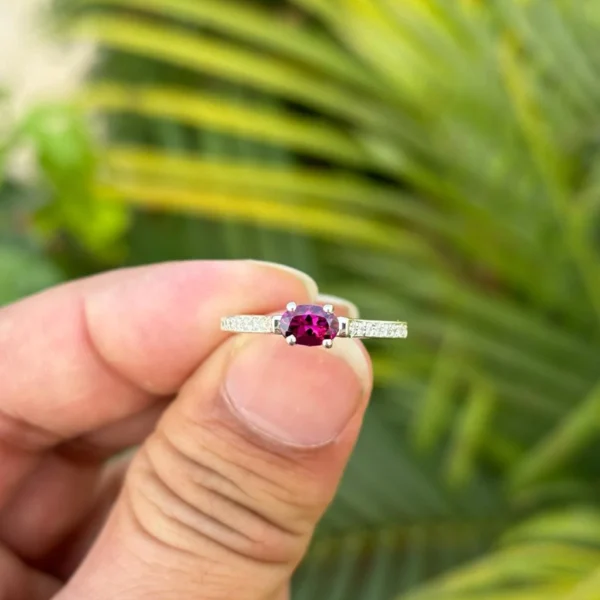 925 Silver Rhodolite Garnet Ring