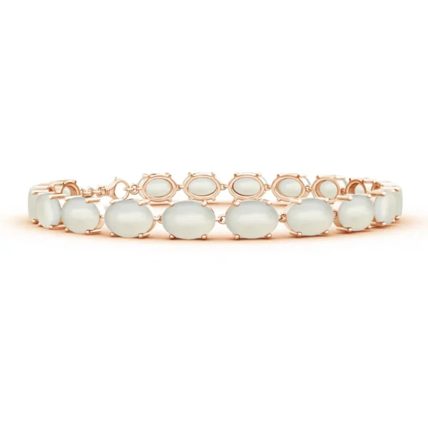 925 Silver Rose Gold Moonstone Bracelet