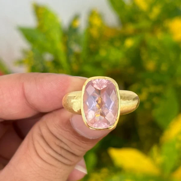 925 Silver Rose Quartz Ring