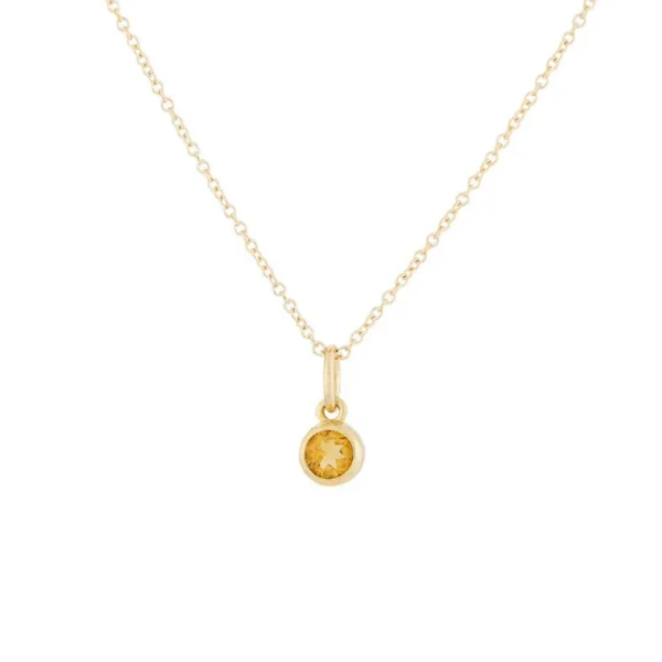 925 Silver Round Citrine Necklace