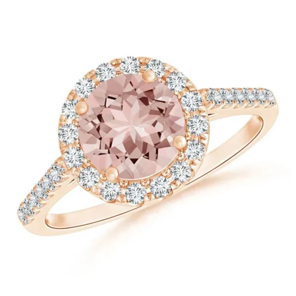 925 Silver Round Morganite Ring