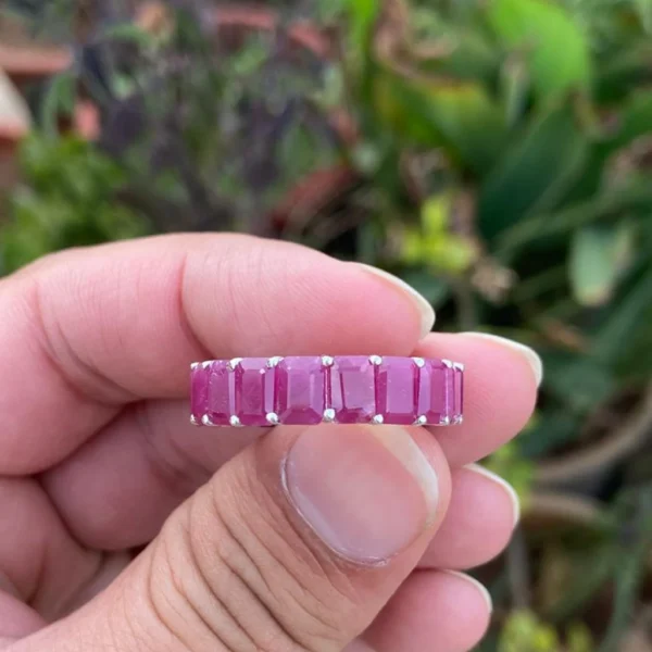 925 Silver Ruby Eternity Band Ring