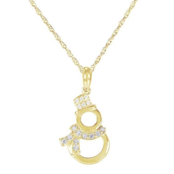 925 Silver Snowman Christmas Necklace
