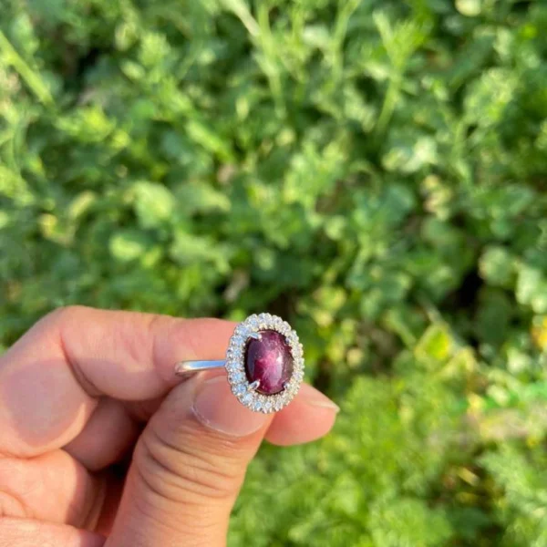 925 Silver Star Ruby Ring