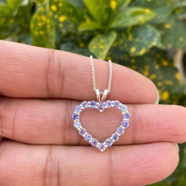 925 Silver Tanzanite Heart Necklace