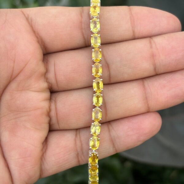 925 Silver Yellow Sapphire Tennis Bracelet